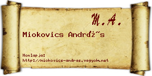 Miokovics András névjegykártya